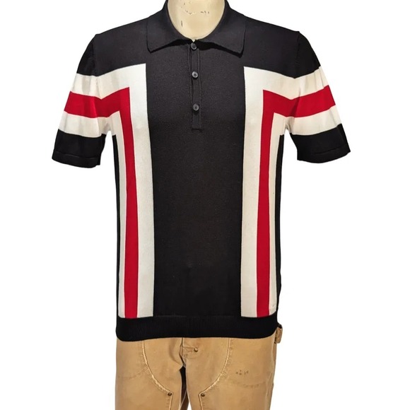 Hugo Boss Other - HUGO Boss Spolo Geometric Cotton Knit Polo Shirt Men's Sz S NWT $144